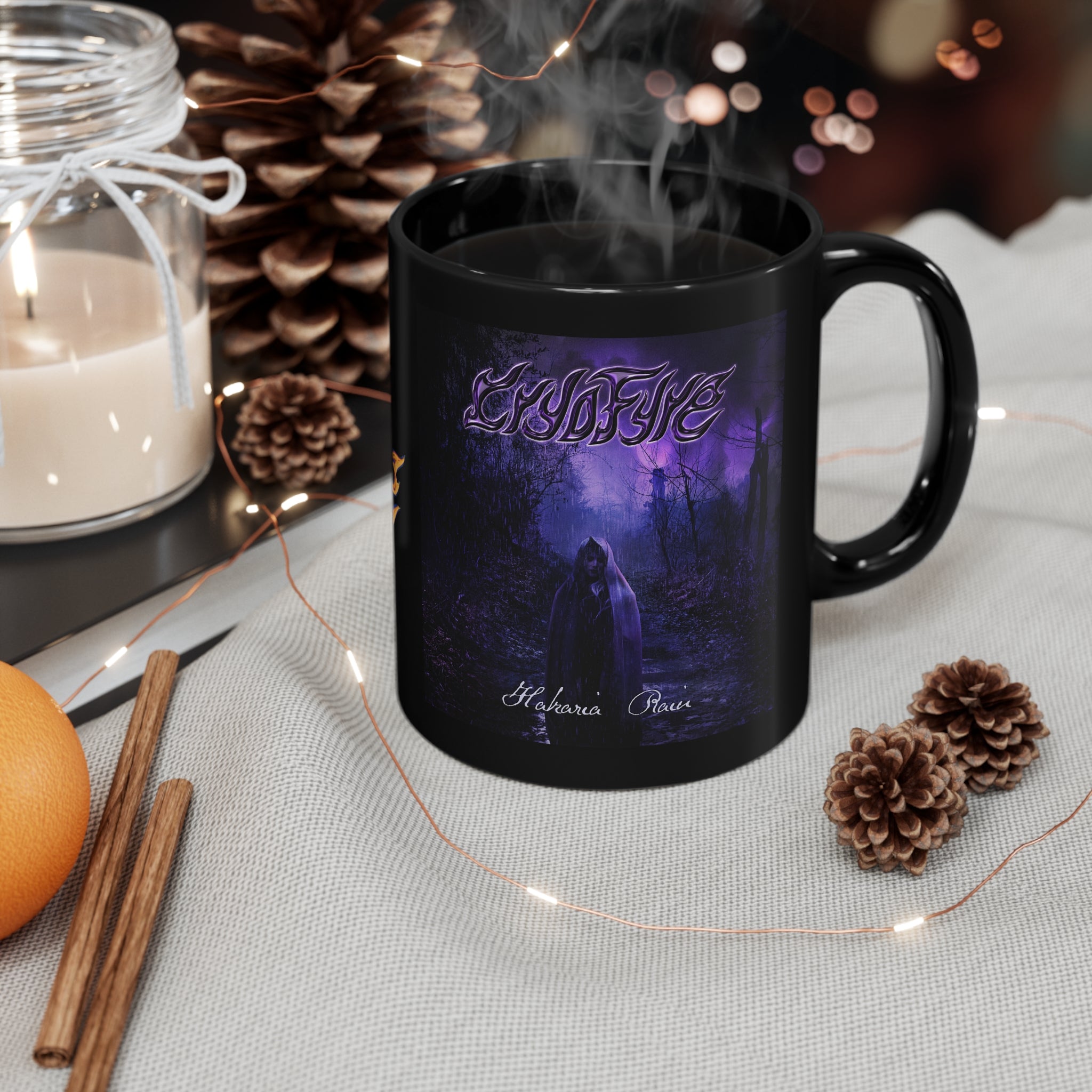 CryoFyre Hakaria Rain Black Coffee Mug